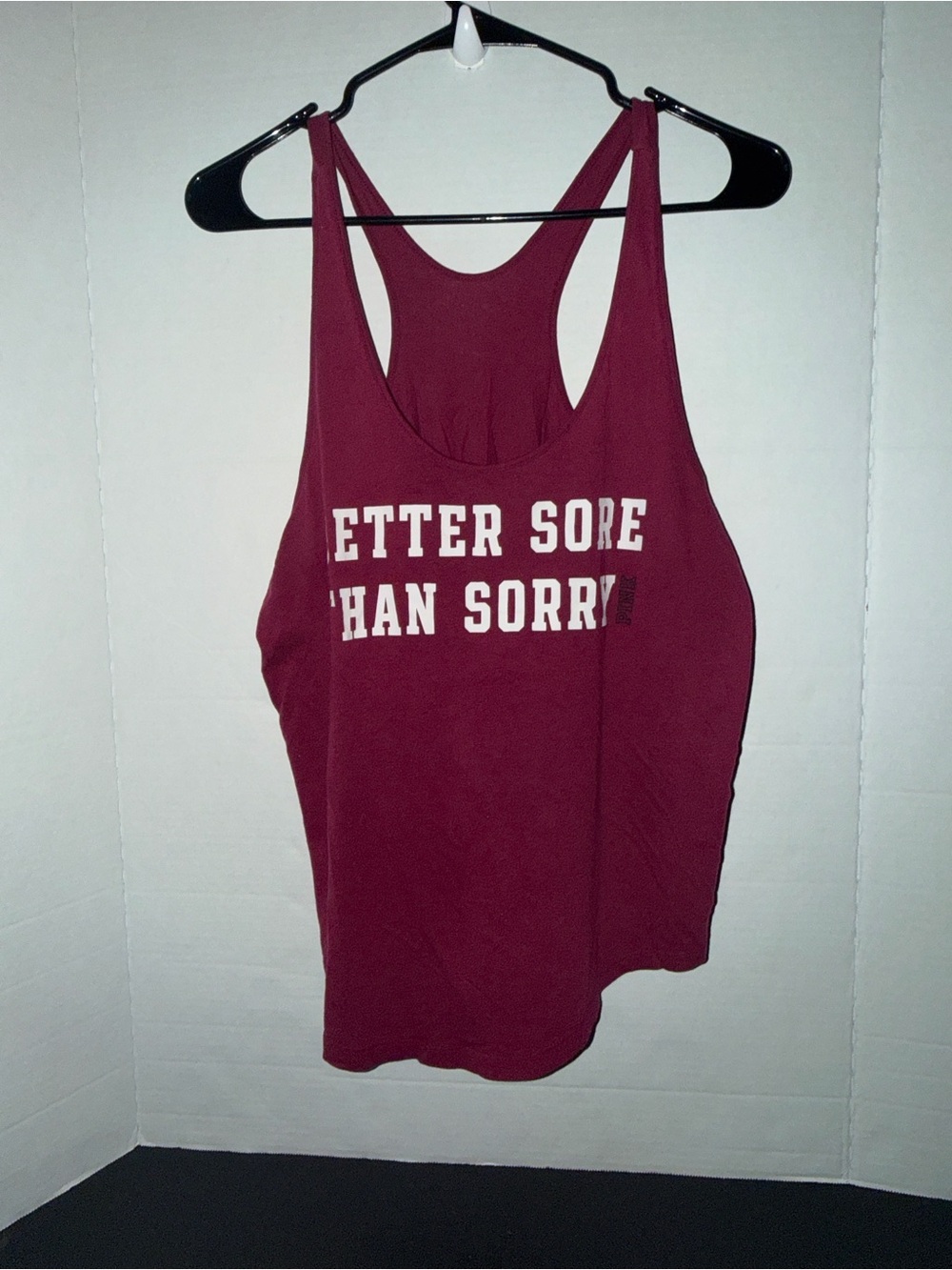 Maroon Women's Racerback Tank Top with Motivational Print